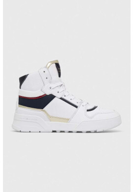 Tommy Hilfiger Кожени маратонки HIGH TH BASKET SNEAKER в бяло FW0FW07023 - Pepit.bg