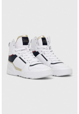Tommy Hilfiger Кожени маратонки HIGH TH BASKET SNEAKER в бяло FW0FW07023 - Pepit.bg