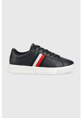 Tommy Hilfiger Кожени маратонки SUPERCUP LEATHER в тъмносиньо FM0FM04706 - Pepit.bg
