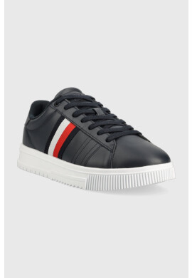 Tommy Hilfiger Кожени маратонки SUPERCUP LEATHER в тъмносиньо FM0FM04706 - Pepit.bg