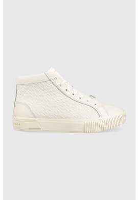 Tommy Hilfiger Кожени маратонки Th Monogram Leather Sneaker High в бежово - Pepit.bg