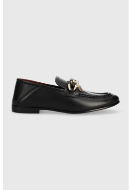 Tommy Hilfiger Кожени мокасини CHAIN LOAFER в черно с равна подметка - Pepit.bg