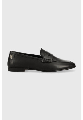 Tommy Hilfiger Кожени мокасини TH LOAFER в черно с равна подметка FW0FW06991 - Pepit.bg