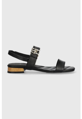 Tommy Hilfiger Кожени сандали HARDWARE FLAT SANDAL в черно FW0FW07094 - Pepit.bg