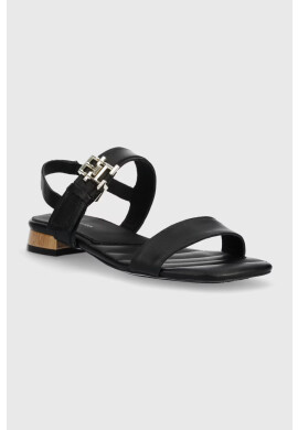 Tommy Hilfiger Кожени сандали HARDWARE FLAT SANDAL в черно FW0FW07094 - Pepit.bg
