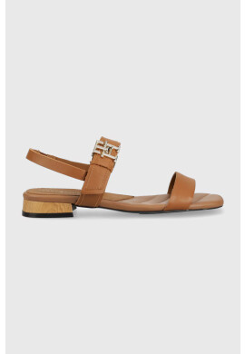 Tommy Hilfiger Кожени сандали HARDWARE FLAT SANDAL в кафяво FW0FW07094 - Pepit.bg