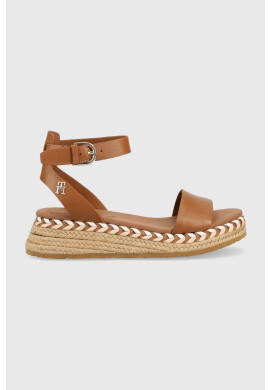 Tommy Hilfiger Кожени сандали LOW WEDGE SANDAL - Pepit.bg