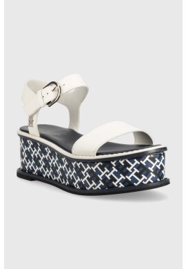 Tommy Hilfiger Кожени сандали NEW ARTISANAL FLATFORM в бяло с платформа - Pepit.bg