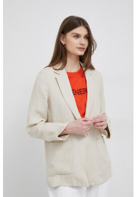 Tommy Hilfiger Ленено сако в бежово с едно копче с изчистен дизайн - Pepit.bg