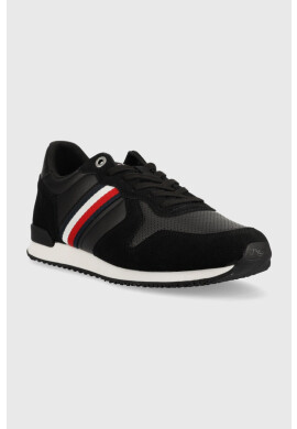 Tommy Hilfiger Маратонки ICONIC RUNNER STRIPES LEATHER в черно FM0FM04551 - Pepit.bg