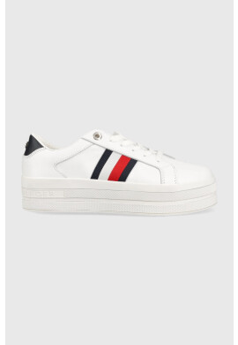 Tommy Hilfiger Маратонки Th Webbing Flatform Cupsole в бяло - Pepit.bg