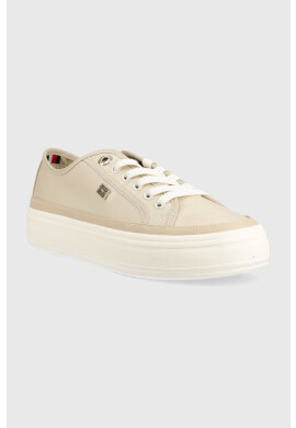 Tommy Hilfiger Ниски кецове ESSENTIAL VULC CANVAS в бежово FW0FW07459 - Pepit.bg