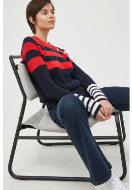 Tommy Hilfiger Памучен пуловер в тъмносиньо - Pepit.bg