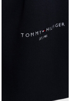 Tommy Hilfiger Памучен шал в тъмносиньо с изчистен дизайн - Pepit.bg