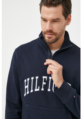 Tommy Hilfiger Памучен суичър в тъмносиньо с апликация - Pepit.bg