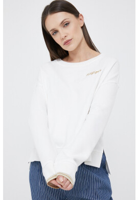 Tommy Hilfiger Памучен суичър в бяло с апликация - Pepit.bg