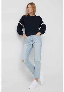 Tommy Hilfiger Памучен суичър в тъмносиньо меланж на - Pepit.bg