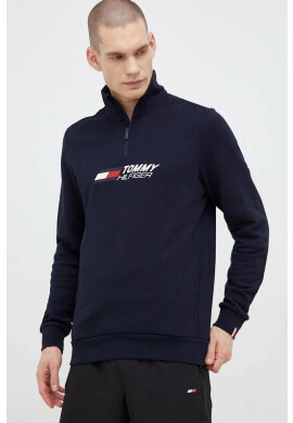 Tommy Hilfiger Памучен суичър в тъмносиньо с десен - Pepit.bg