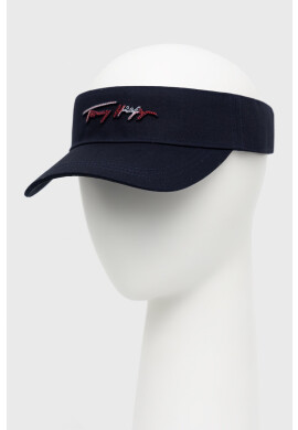 Tommy Hilfiger Памучна козирка Iconic в тъмносиньо с изчистен дизайн - Pepit.bg