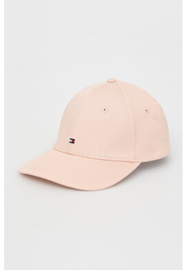 Tommy Hilfiger Памучна шапка в розово с изчистен дизайн - Pepit.bg