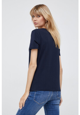 Tommy Hilfiger Памучна тениска в тъмносиньо - Pepit.bg