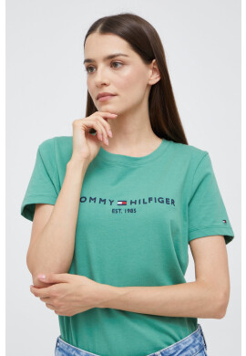Tommy Hilfiger Памучна тениска в зелено - Pepit.bg