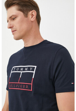 Tommy Hilfiger Памучна тениска с апликация - Pepit.bg