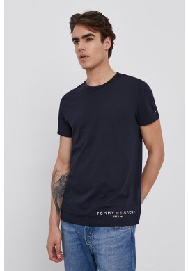 Tommy Hilfiger Памучна тениска в тъмносиньо с принт - Pepit.bg