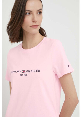 Tommy Hilfiger Памучна тениска в розово - Pepit.bg
