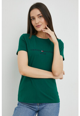 Tommy Hilfiger Памучна тениска в зелено - Pepit.bg