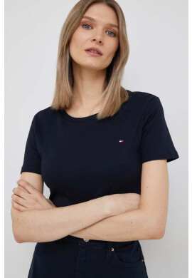 Tommy Hilfiger Памучна тениска в тъмносиньо - Pepit.bg