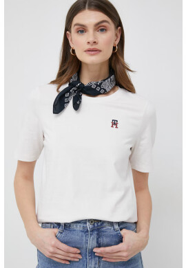 Tommy Hilfiger Памучна тениска в бяло - Pepit.bg