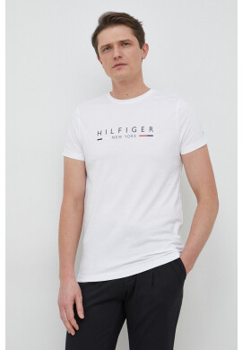 Tommy Hilfiger Памучна тениска в тъмносиньо - Pepit.bg