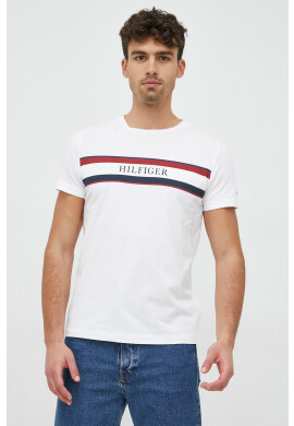 Tommy Hilfiger Памучна тениска в сиво с десен - Pepit.bg
