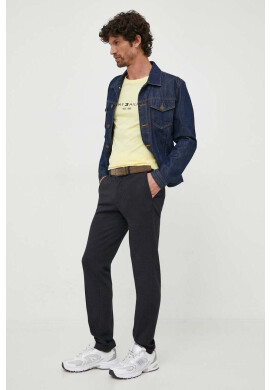 Tommy Hilfiger Памучна тениска в жълто с десен - Pepit.bg