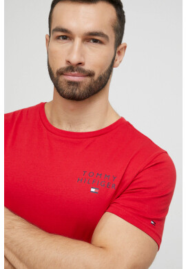 Tommy Hilfiger Памучна тениска в червено с принт - Pepit.bg