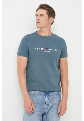 Tommy Hilfiger Памучна тениска в зелено с апликация - Pepit.bg