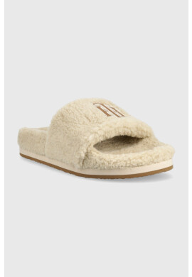 Tommy Hilfiger Пантофи Th Sherpa Fur Slide в бежово - Pepit.bg