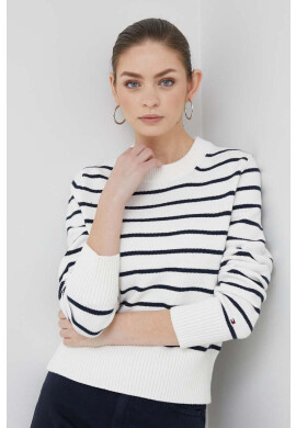 Tommy Hilfiger Пуловер дамски в бяло от топла материя - Pepit.bg