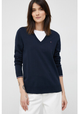 Tommy Hilfiger Пуловер дамски в тъмносиньо от лека материя - Pepit.bg