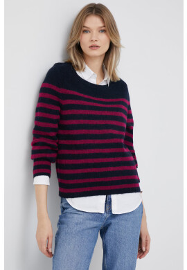 Tommy Hilfiger Пуловер с вълна дамски в тъмносиньо - Pepit.bg