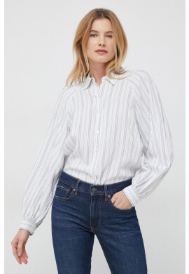 Tommy Hilfiger Риза дамска в бяло със стандартна кройка с класическа яка - Pepit.bg