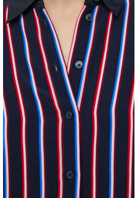 Tommy Hilfiger Риза дамска в тъмносиньо със стандартна кройка с класическа яка - Pepit.bg
