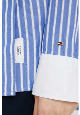 Tommy Hilfiger Риза дамска в синьо със свободна кройка с класическа яка - Pepit.bg