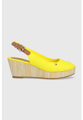 Tommy Hilfiger Сандали в жълто със скосена платформа - Pepit.bg