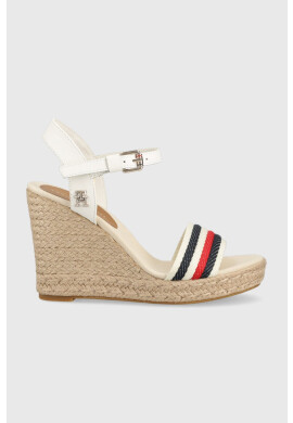 Tommy Hilfiger Сандали CORPORATE WEDGE в бежово със скосена платформа FW0FW07086 - Pepit.bg