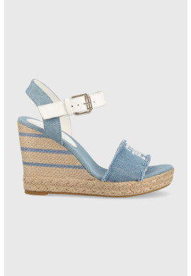Tommy Hilfiger Сандали DENIM WEDGE SANDAL в синьо със скосена платформа FW0FW07079 - Pepit.bg
