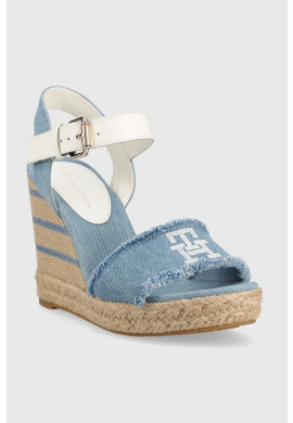 Tommy Hilfiger Сандали DENIM WEDGE SANDAL в синьо със скосена платформа FW0FW07079 - Pepit.bg