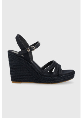 Tommy Hilfiger Сандали ESSENTIAL BASIC WEDGE SANDAL в тъмносиньо със скосена платформа FW0FW07220 - Pepit.bg
