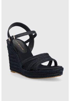 Tommy Hilfiger Сандали ESSENTIAL BASIC WEDGE SANDAL в тъмносиньо със скосена платформа FW0FW07220 - Pepit.bg